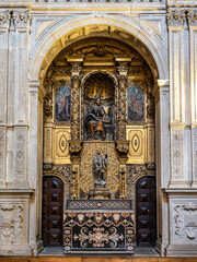Interior view of Porto Cathedral, a Roman Catholic cathedral in the center of the old town district of Porto Portugal.