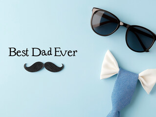 Celebrating fatherhood with stylish accessories and heartfelt messages for special occasions and appreciation of parental love and guidance in life best dad ever concept