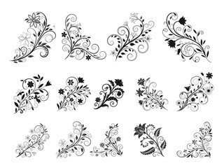 Floral corner designs and ornamental decorations