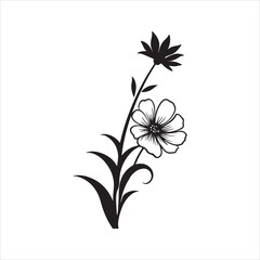 floral corner silhouette design