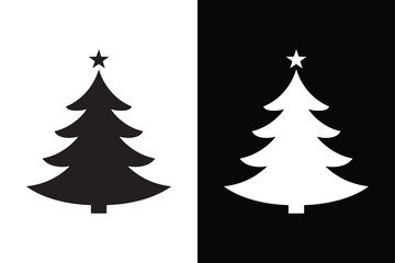 Christmas Tree icon vector on White Background ,Vector Art Illustration on white background.