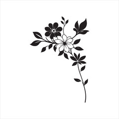 floral corner silhouette design
