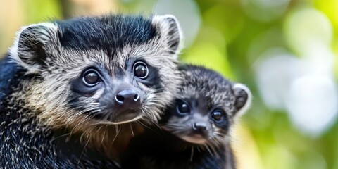 baby binturong with adult -