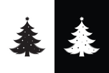 Christmas Tree icon vector on White Background ,Vector Art Illustration on white background.