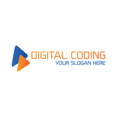digital coding logo design vector