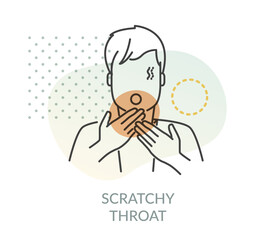 Coronavirus - Omicron Symptoms - Sore and Scratchy Throat - Icon