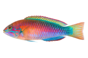 Vibrant tropical fish exhibiting vivid colors and intricate patterns in an aquatic environment for educational purposes