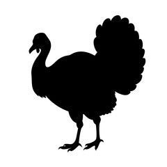 Turkey silhouette vector image for thanksgiving holiday decoration and design projects clip art vector