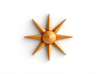 Fototapeta premium Radiant wooden star symbolizing guidance and hope in design concept, representing direction and inspiration for creative endeavors and personal growth, artistic expression concept