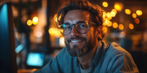 Happy Programmers Collaborating at Office Desk