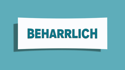 Beharrlich (Persistent) - A card isolated on light green background.