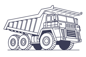 Line Art of Truck for Mining Operations