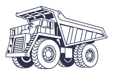 Outline Art of Heavy Mining Truck