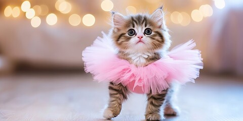 kitten dressed like ballerina 