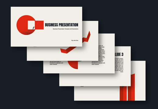 Business and Creativity Presentation Template with Illustrations