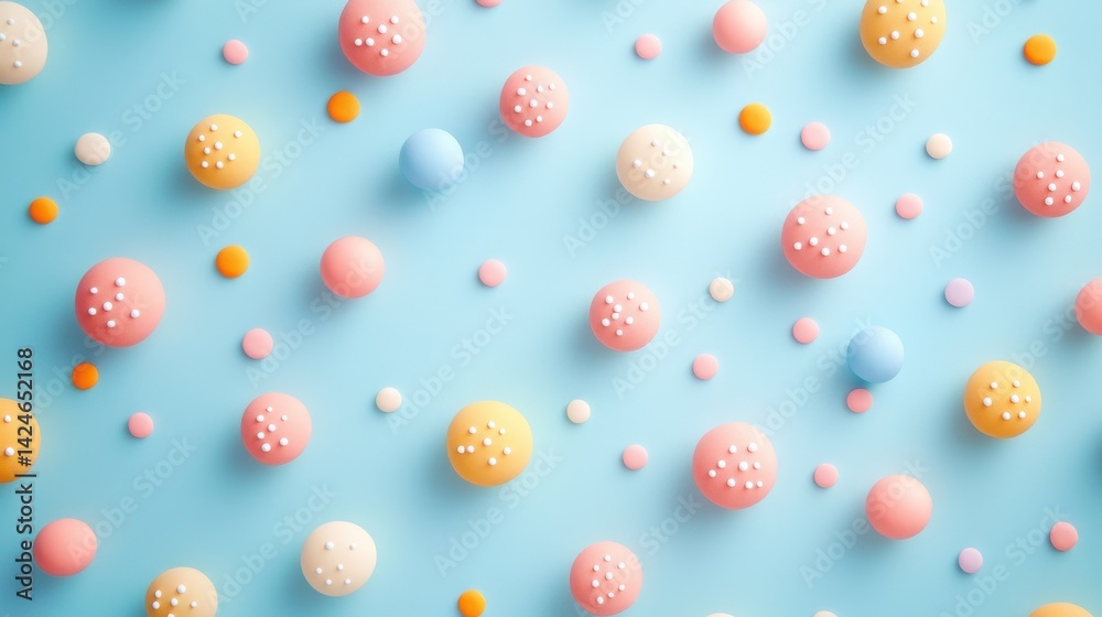 Leinwandbilder Colorful circular shapes scattered on a smooth background create a vibrant and playful atmosphere, ideal for design inspiration or creative projects