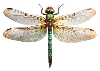  Top side closeup macro view of beautiful dragonfly isolated on white background png