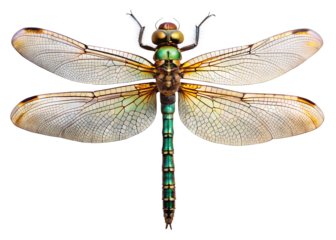  Top side closeup macro view of beautiful dragonfly isolated on white background png