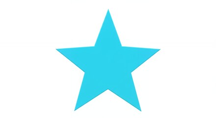 Obraz premium Cyan star icon on white background symbolizing excellence and achievement