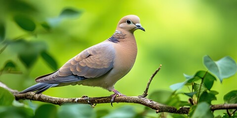 mourning dove in nature with bokeh background