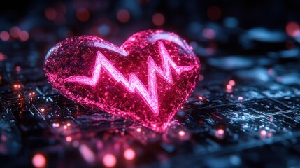 Digital heart with EKG