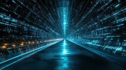Digital tunnel, futuristic pathway