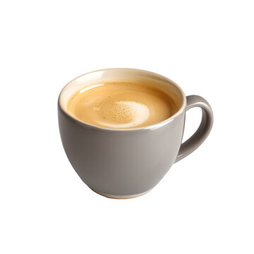 Caf&eacute; au lait in a cup isolated die cut