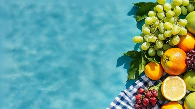 Refreshing fruit arrangement by pool for summer design