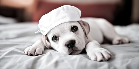 puppy dressed like doctor 