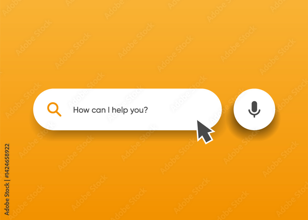 Poster Search Bar with suggestions for UI UX design and web site. Search Address and navigation bar icon. Collection of search form templates for websites. Search engine web browser window template.
