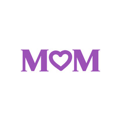 Mom typography clip art design on plain white transparent isolated background for sign, card, shirt, hoodie, sweatshirt, apparel, tag, mug, icon, poster or badge