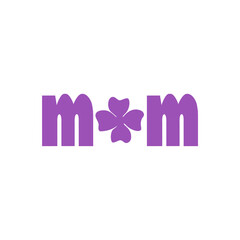 Mom typography clip art design on plain white transparent isolated background for sign, card, shirt, hoodie, sweatshirt, apparel, tag, mug, icon, poster or badge