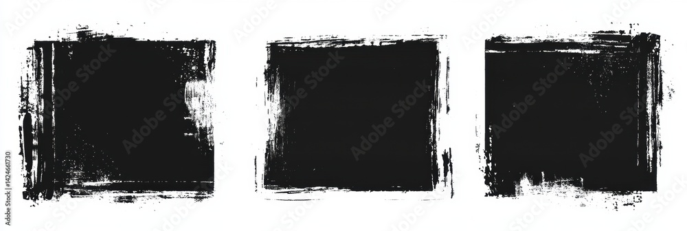 Poster rough edge black rectangles for artistic collage and creative design projects