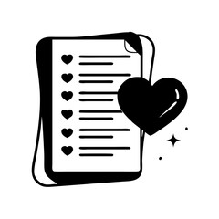 wishlist icon, wishlist silhouette vector illustration-simple silhouette illustration of wishlist, perfect for wishlist logos and icons