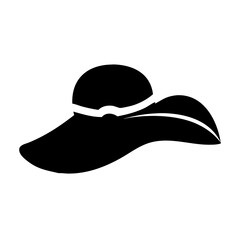 beach hat icon, beach hat silhouette vector illustration-simple silhouette illustration of beach hat, perfect for beach hat logos and icons