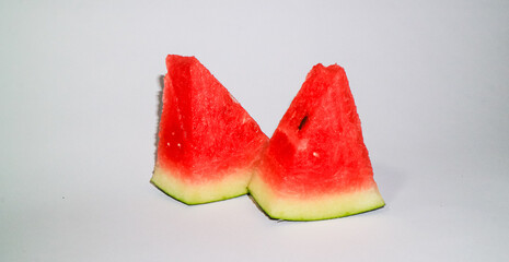 slice of watermelon on white