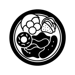 breakfast plate icon, breakfast plate silhouette vector illustration-simple silhouette illustration of breakfast plate, perfect for breakfast plate logos and icons