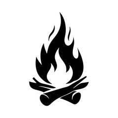 campfire icon, campfire silhouette vector illustration-simple silhouette illustration of campfire, perfect for campfire logos and icons