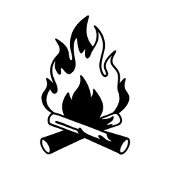 campfire icon, campfire silhouette vector illustration-simple silhouette illustration of campfire, perfect for campfire logos and icons