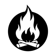 campfire icon, campfire silhouette vector illustration-simple silhouette illustration of campfire, perfect for campfire logos and icons