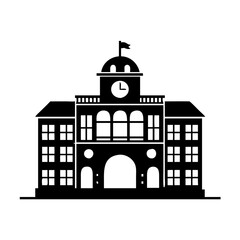 Obraz premium city hall icon, city hall silhouette vector illustration-simple silhouette illustration of city hall, perfect for city hall logos and icons