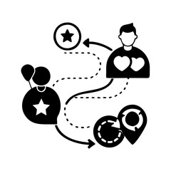 customer journey icon, customer journey silhouette vector illustration-simple silhouette illustration of customer journey, perfect for customer journey logos and icons