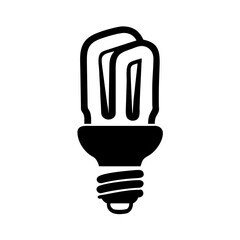 energy saving light bulb icon, energy saving light bulb silhouette vector illustration-simple silhouette illustration of energy saving light bulb, perfect for energy saving light bulb logos and icons