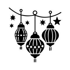 festive lanterns icon, festive lanterns silhouette vector illustration-simple silhouette illustration of festive lanterns, perfect for festive lanterns logos and icons