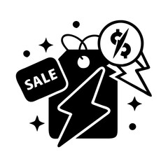 flash sale icon, flash sale silhouette vector illustration-simple silhouette illustration of flash sale, perfect for flash sale logos and icons