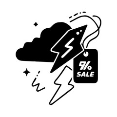 flash sale icon, flash sale silhouette vector illustration-simple silhouette illustration of flash sale, perfect for flash sale logos and icons
