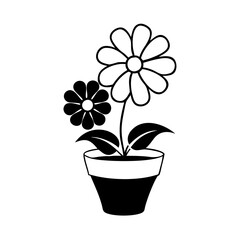 flower pot icon, flower pot silhouette vector illustration-simple silhouette illustration of flower pot, perfect for flower pot logos and icons