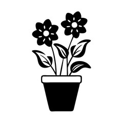 flower pot icon, flower pot silhouette vector illustration-simple silhouette illustration of flower pot, perfect for flower pot logos and icons
