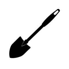 garden shovel icon, garden shovel silhouette vector illustration-simple silhouette illustration of garden shovel, perfect for garden shovel logos and icons