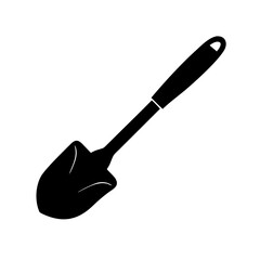 garden shovel icon, garden shovel silhouette vector illustration-simple silhouette illustration of garden shovel, perfect for garden shovel logos and icons